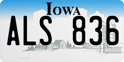 IA license plate ALS836