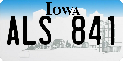 IA license plate ALS841