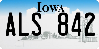 IA license plate ALS842