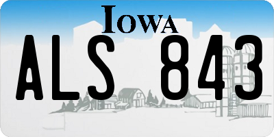 IA license plate ALS843