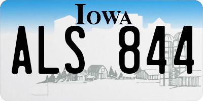 IA license plate ALS844