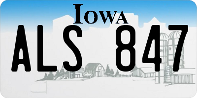 IA license plate ALS847