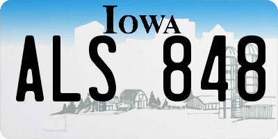 IA license plate ALS848