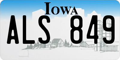 IA license plate ALS849