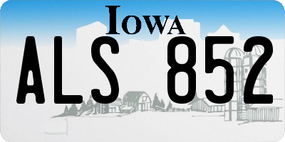 IA license plate ALS852