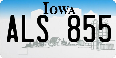 IA license plate ALS855