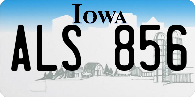 IA license plate ALS856