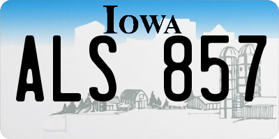 IA license plate ALS857