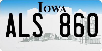 IA license plate ALS860