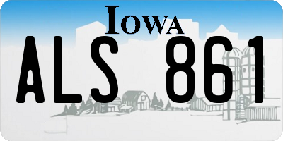 IA license plate ALS861