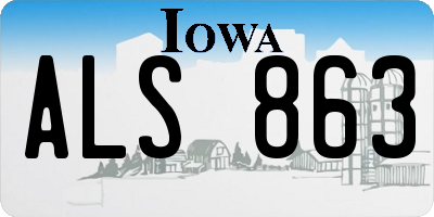 IA license plate ALS863