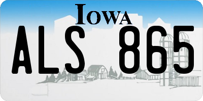 IA license plate ALS865