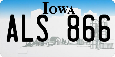 IA license plate ALS866