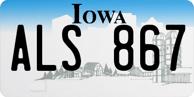 IA license plate ALS867