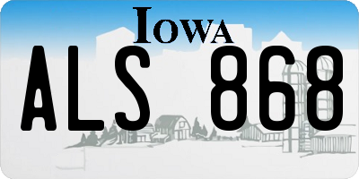 IA license plate ALS868