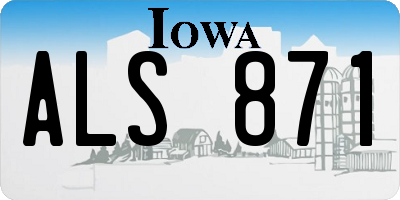 IA license plate ALS871