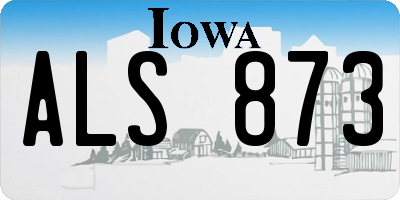 IA license plate ALS873