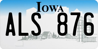 IA license plate ALS876