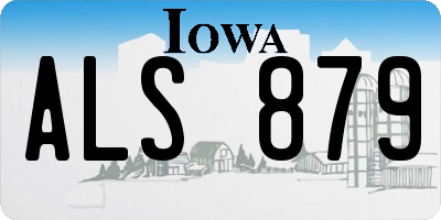 IA license plate ALS879