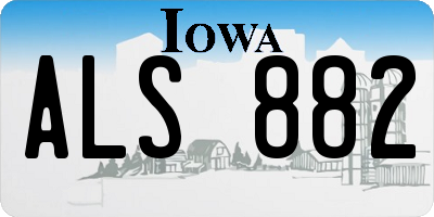 IA license plate ALS882