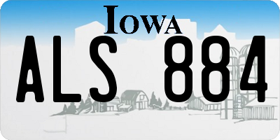 IA license plate ALS884
