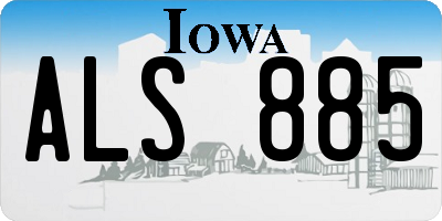IA license plate ALS885