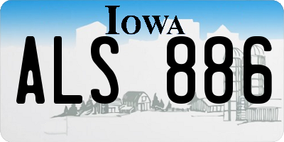 IA license plate ALS886