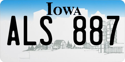 IA license plate ALS887