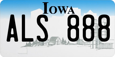 IA license plate ALS888