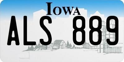 IA license plate ALS889