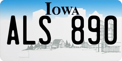 IA license plate ALS890