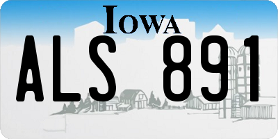 IA license plate ALS891