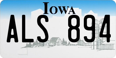 IA license plate ALS894