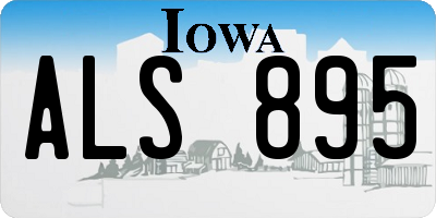 IA license plate ALS895