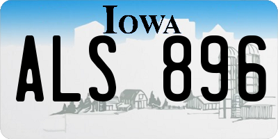 IA license plate ALS896
