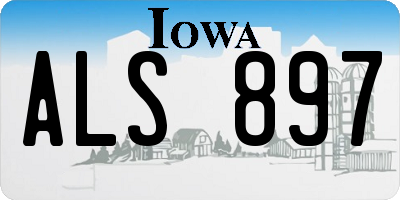 IA license plate ALS897