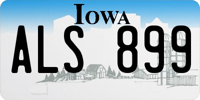 IA license plate ALS899
