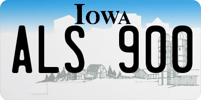 IA license plate ALS900