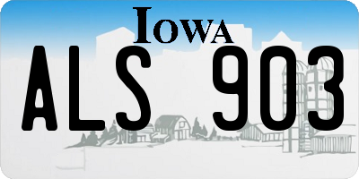 IA license plate ALS903
