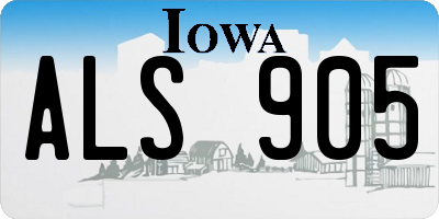 IA license plate ALS905