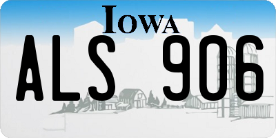 IA license plate ALS906