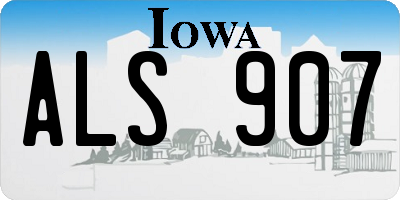 IA license plate ALS907