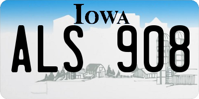 IA license plate ALS908