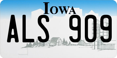 IA license plate ALS909