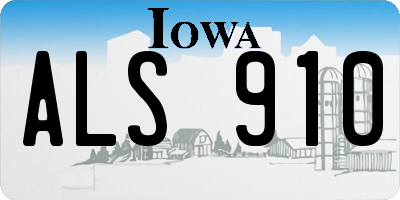 IA license plate ALS910