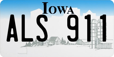 IA license plate ALS911