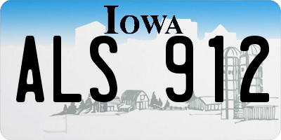 IA license plate ALS912