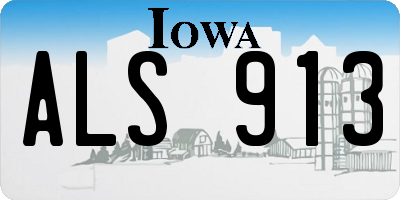 IA license plate ALS913