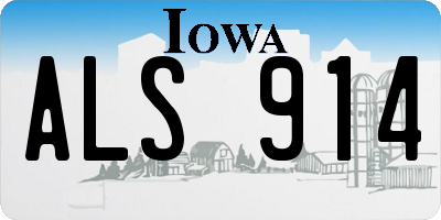 IA license plate ALS914