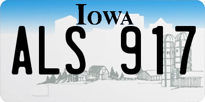 IA license plate ALS917